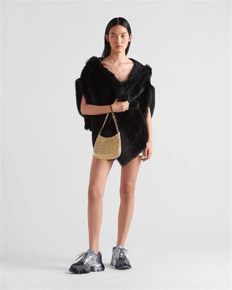 prada fur stole buy|Black Shearling stole .